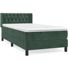 Image de vidaXL Lit boxspring avec matelas vert foncé 100x200 cm velours