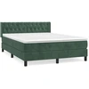 Image de vidaXL Lit boxspring avec matelas vert foncé 140x190 cm velours