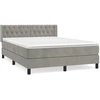 Image de vidaXL Lit boxspring avec matelas gris clair 140x200 cm velours