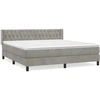 Image de vidaXL Lit boxspring avec matelas gris clair 160x200 cm velours