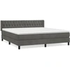 Image de vidaXL Lit boxspring avec matelas gris foncé 180x200 cm velours