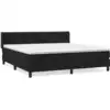 Image de vidaXL Lit boxspring avec matelas noir 180x200 cm velours