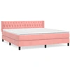 Image de vidaXL Lit boxspring avec matelas rose 180x200 cm velours