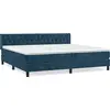 Image de vidaXL Lit boxspring avec matelas bleu foncé 200x200 cm velours