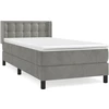 Image de vidaXL Lit boxspring avec matelas gris clair 80x200 cm velours