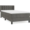 Image de vidaXL Lit boxspring avec matelas gris foncé 90x190 cm velours