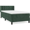 Image de vidaXL Lit boxspring avec matelas vert foncé 90x190 cm velours