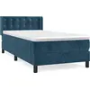 Image de vidaXL Lit boxspring avec matelas bleu foncé 90x190 cm velours
