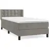 Image de vidaXL Lit boxspring avec matelas gris clair 90x200 cm velours