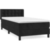 Image de vidaXL Lit boxspring avec matelas noir 90x200 cm velours
