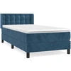 Image de vidaXL Lit boxspring avec matelas bleu foncé 90x200 cm velours