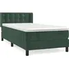 Image de vidaXL Lit boxspring avec matelas vert foncé 100x200 cm velours