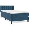 Image de vidaXL Lit boxspring avec matelas bleu foncé 100x200 cm velours