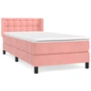 Image de vidaXL Lit boxspring avec matelas rose 100x200 cm velours