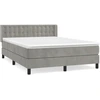 Image de vidaXL Lit boxspring avec matelas gris clair 140x190 cm velours