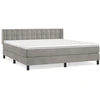Image de vidaXL Lit boxspring avec matelas gris clair 160x200 cm velours