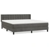 Image de vidaXL Lit boxspring avec matelas gris foncé 160x200 cm velours
