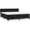 Image de vidaXL Lit boxspring avec matelas noir 160x200 cm velours