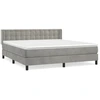 Image de vidaXL Lit boxspring avec matelas gris clair 180x200 cm velours