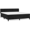 Image de vidaXL Lit boxspring avec matelas noir 180x200 cm velours