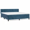 Image de vidaXL Lit boxspring avec matelas bleu foncé 180x200 cm velours