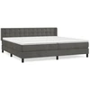 Image de vidaXL Lit boxspring avec matelas gris foncé 200x200 cm velours