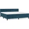 Image de vidaXL Lit boxspring avec matelas bleu foncé 200x200 cm velours