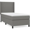 Image de vidaXL Lit boxspring avec matelas gris foncé 80x200 cm Tissu