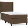 Image de vidaXL Lit boxspring avec matelas brun foncé 80x200 cm Tissu