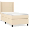 Image de vidaXL Lit boxspring avec matelas Crème 90x190 cm Tissu