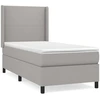 Image de vidaXL Lit boxspring avec matelas gris clair 100x200 cm Tissu