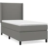 Image de vidaXL Lit boxspring avec matelas gris foncé 100x200 cm Tissu