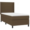 Image de vidaXL Lit boxspring avec matelas brun foncé 100x200 cm Tissu