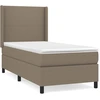 Image de vidaXL Lit boxspring avec matelas Taupe 100x200 cm Tissu