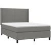 Image de vidaXL Lit boxspring avec matelas gris foncé 140x190 cm Tissu