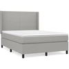 Image de vidaXL Lit boxspring avec matelas gris clair 140x200 cm Tissu