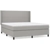 Image de vidaXL Lit boxspring avec matelas gris clair 180x200 cm Tissu
