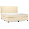 Image de vidaXL Lit boxspring avec matelas Crème 180x200 cm Tissu