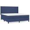 Image de vidaXL Lit boxspring avec matelas bleu 180x200 cm Tissu