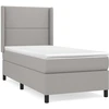 Image de vidaXL Lit boxspring avec matelas gris clair 90x190 cm Tissu