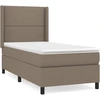 Image de vidaXL Lit boxspring avec matelas Taupe 90x190 cm Tissu