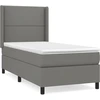Image de vidaXL Lit boxspring avec matelas gris foncé 100x200 cm Tissu