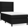 Image de vidaXL Lit boxspring avec matelas noir 100x200 cm tissu