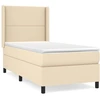 Image de vidaXL Lit boxspring avec matelas Crème 100x200 cm Tissu