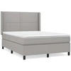 Image de vidaXL Lit boxspring avec matelas gris clair 140x200 cm Tissu