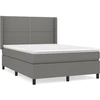 Image de vidaXL Lit boxspring avec matelas gris foncé 140x200 cm Tissu