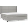 Image de vidaXL Lit boxspring avec matelas gris clair 180x200 cm Tissu