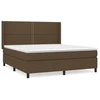 Image de vidaXL Lit boxspring avec matelas brun foncé 180x200 cm Tissu