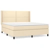 Image de vidaXL Lit boxspring avec matelas Crème 180x200 cm Tissu