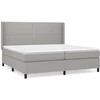 Image de vidaXL Lit boxspring avec matelas gris clair 200x200 cm Tissu